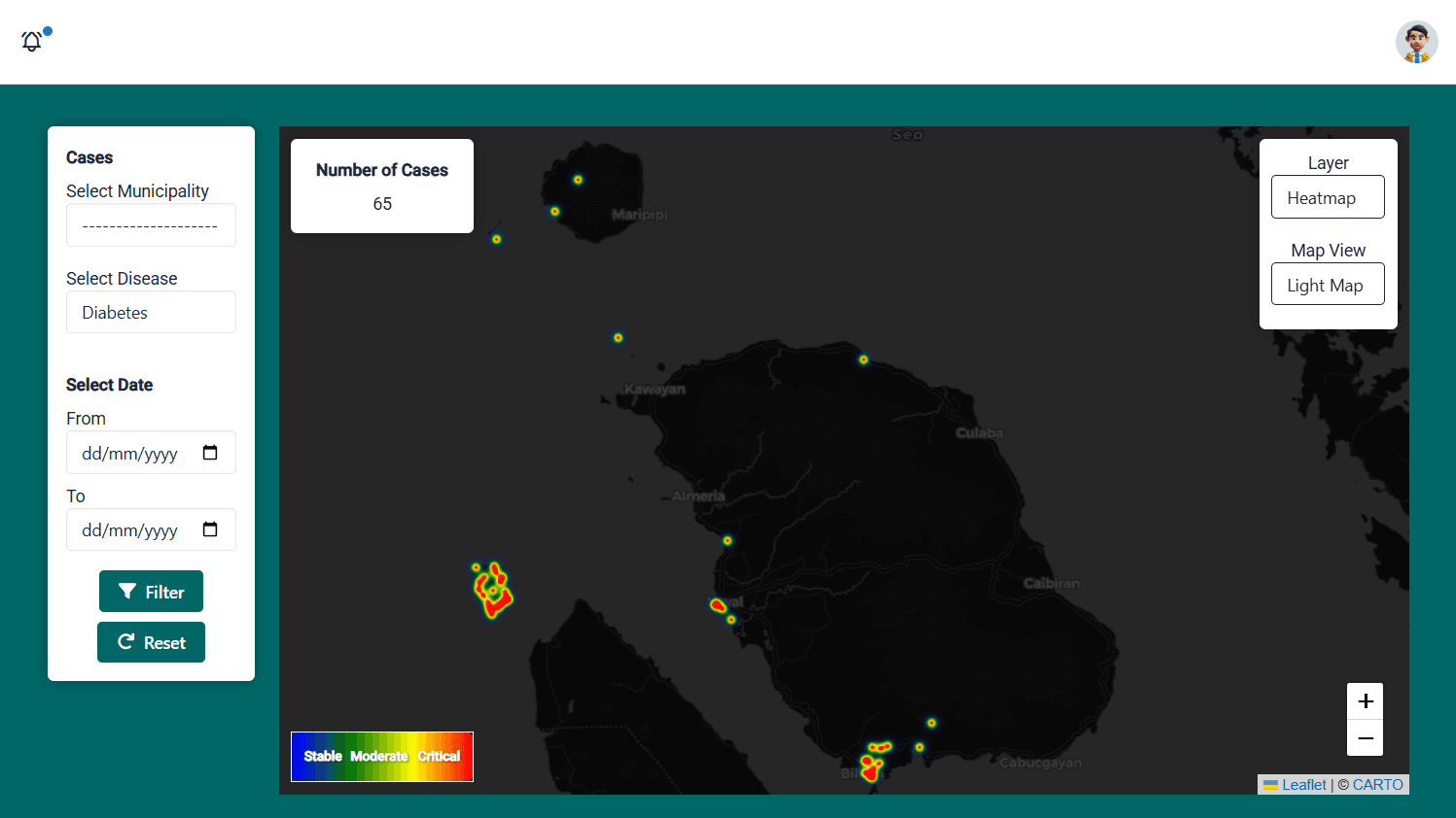 Heat Mapping of Various Health Cases in Biliran Province — image 1 of 5